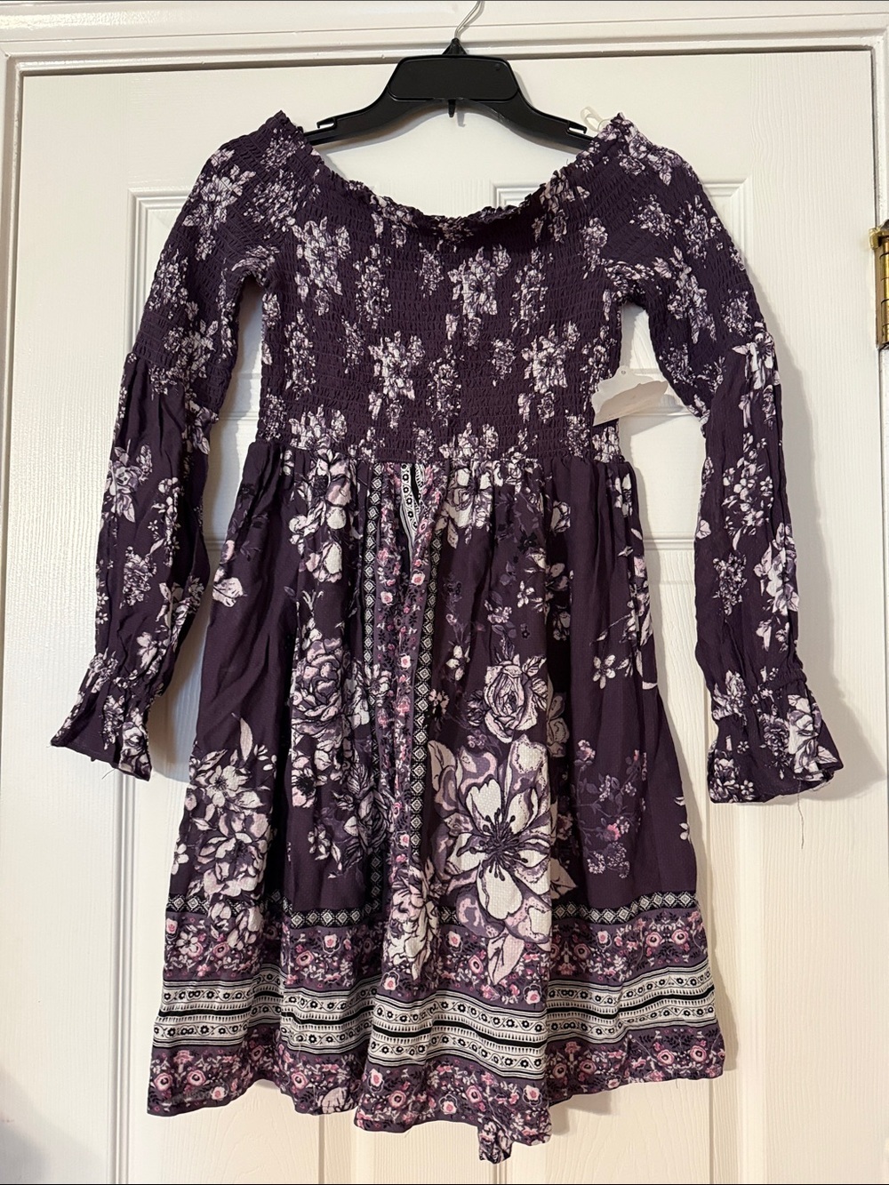 ** LAST CHANCE ** NWT Altar’d State Floral Purple off shoulder Dress M